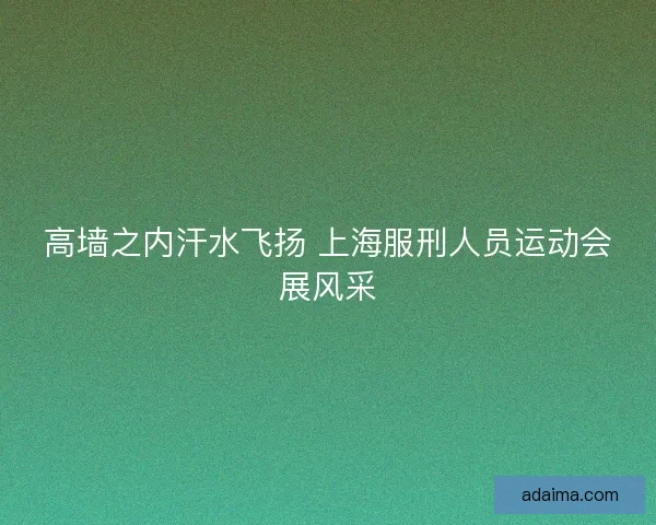 高墙之内汗水飞扬 上海服刑人员运动会展风采